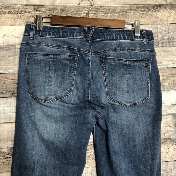 Democracy Jeans Womens Size 8 Blue AB Solution Stretch Distressed - Picture 4 of 10